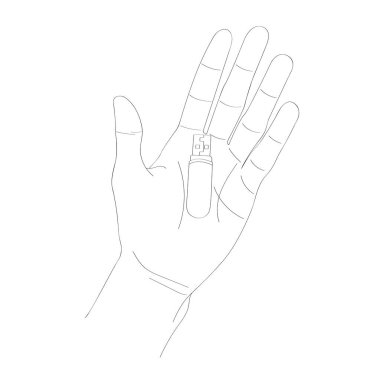 El-vektör çiziminde flaş bellek. Avuç aç.