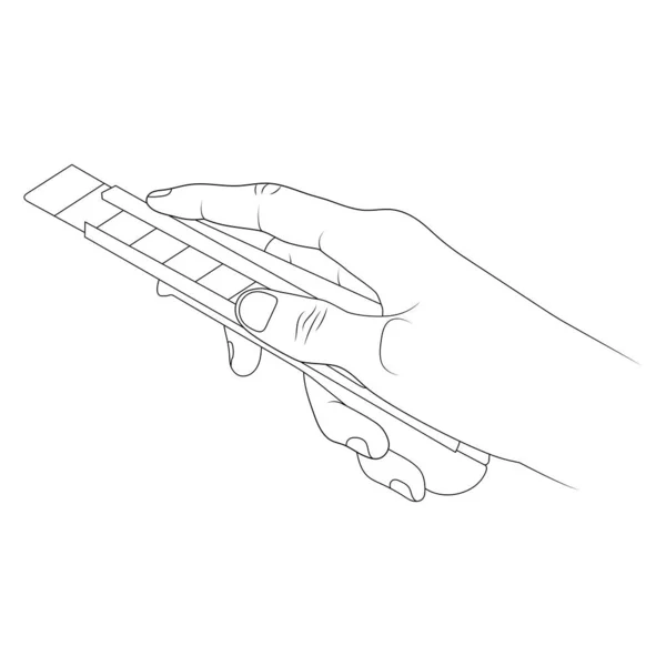Gebrauchsmesser Der Hand Vektor Illustration — Stockvektor
