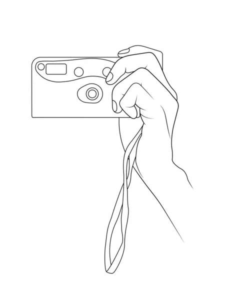 Kompaktkamera Der Hand Kamera Zeigen Und Schießen — Stockvektor