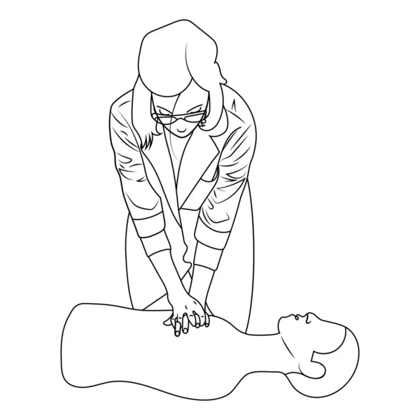 First aid and CPR training doll vector illustration.