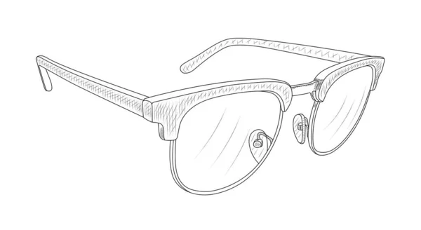 Hand Drawn Glasses Vector Sketch Vintage Accessory — Stockvektor