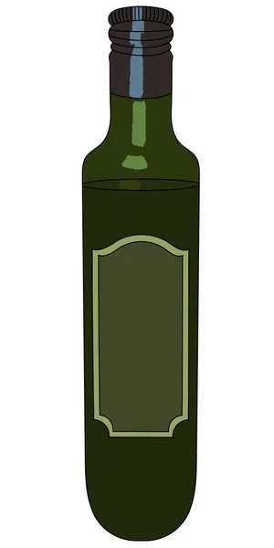 Illustration Des Vektors Einer Olivenölflasche Farbskizze — Stockvektor