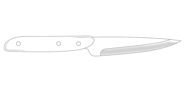 Meat Knife Sketch Outline Vector Illustration — Stock Vector