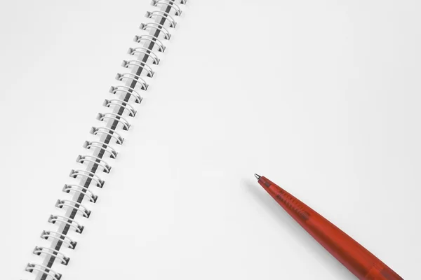 Spiral notebook with pen — Stock Photo, Image