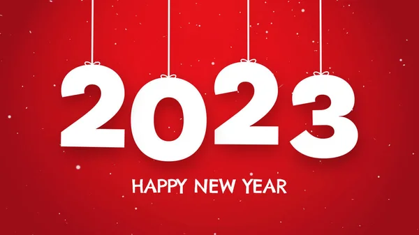 Šťastný Nový Rok 2023 Řetězec Červené Pozadí Nový Rok Rozlišení — Stock fotografie