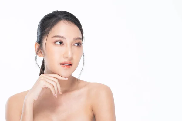 Asiatische Junge Frau Bekam Perfektes Gesicht Und Perfekte Haut Als — Stockfoto