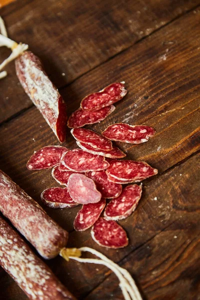 Fabbrica Produzione Prodotti Base Carne Salsicce Bollite Affumicate Tradizionale Salsiccia — Foto Stock