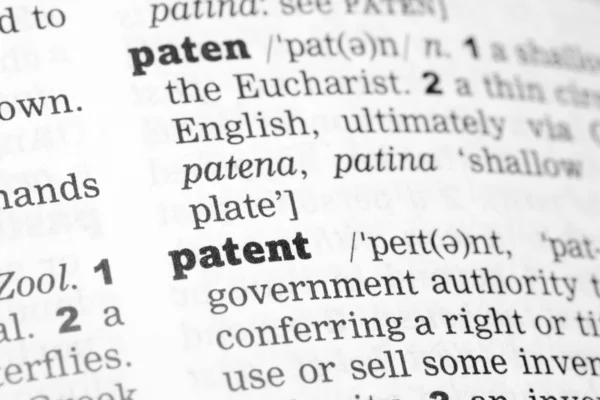 Patent ordbokens definition — Stockfoto