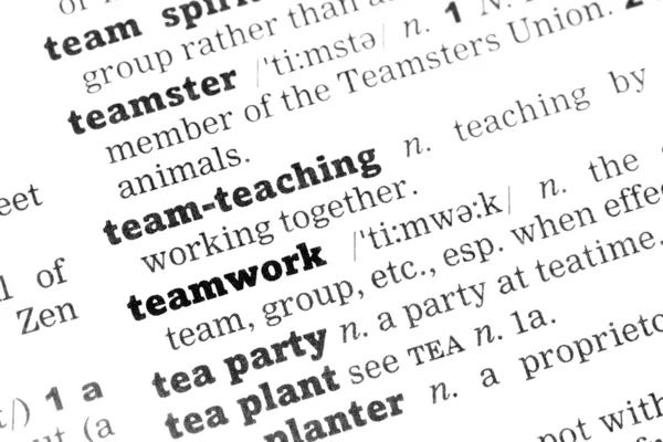 Teamwork-Wörterbuch-Definition — Stockfoto