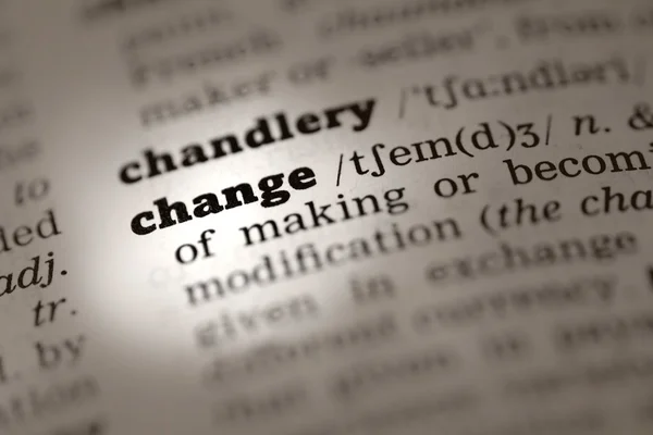 Förändring-ordbokens definition — Stockfoto