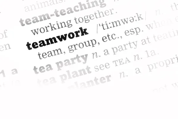 Dicionário Teamwork Definição — Fotografia de Stock