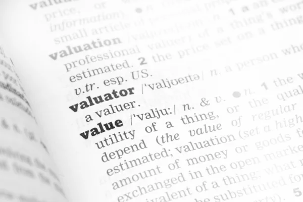 Definición del diccionario de valor —  Fotos de Stock