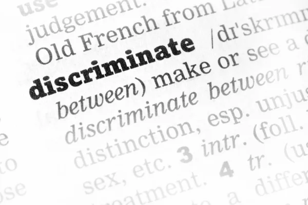 Discriminerend woordenboekdefinitie — Stockfoto