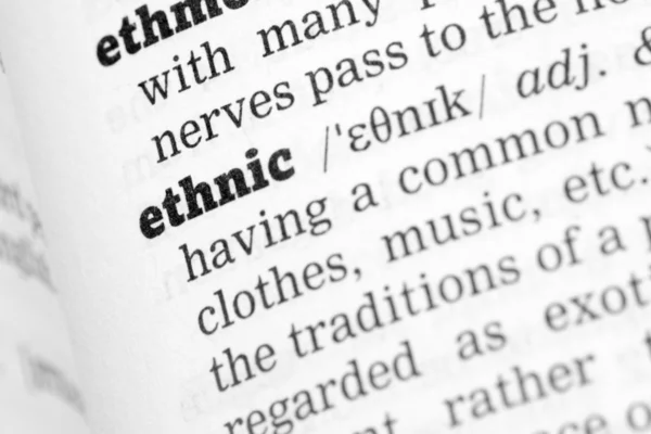 Ethnic Dictionary Definition — Stock Photo, Image