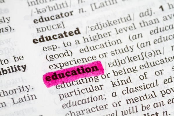 Educación Diccionario definición — Foto de Stock