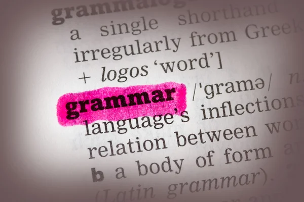 Grammatica woordenboekdefinitie — Stockfoto