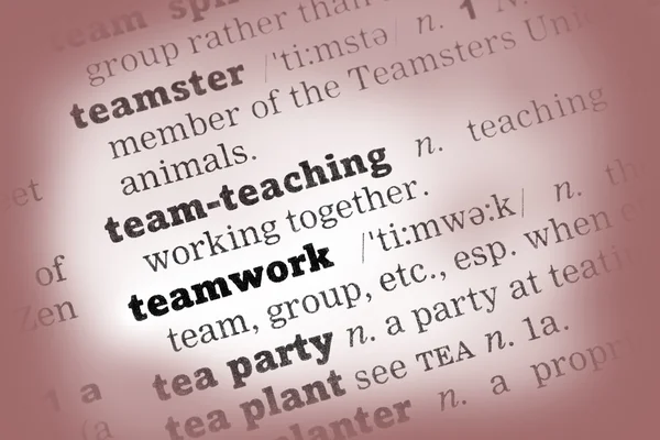 Teamwork-Wörterbuch-Definition — Stockfoto