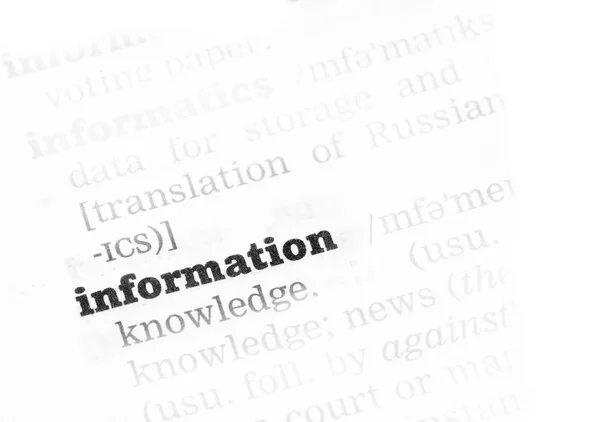 Information Dictionary Definition — Stock Photo, Image