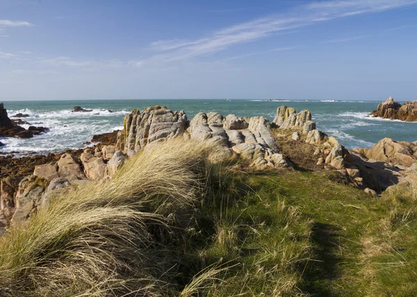 Tengerparti jelenet a Guernsey-sziget, — Stock Fotó