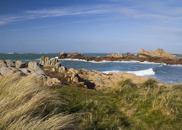 Coastal scene on guernsey, — Stock Photo, Image