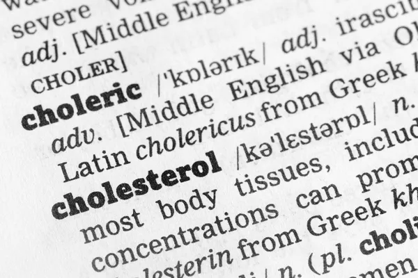 Cholesterol woordenboekdefinitie — Stockfoto