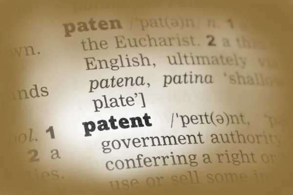 Patent ordbokens definition — Stockfoto