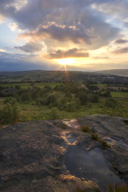 Sunset over Norland moor clipart