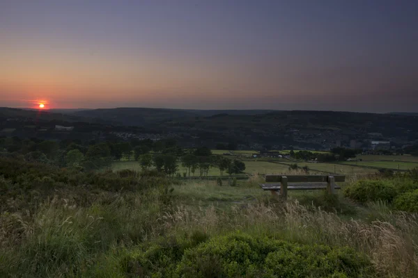 Zonsondergang over norland moor — Stockfoto