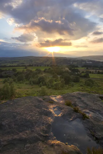 Sonnenuntergang über dem Norland Moor — Stockfoto