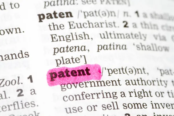 Patent ordbokens definition — Stockfoto