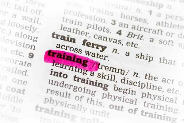 Definizione del dizionario di formazione — Foto Stock