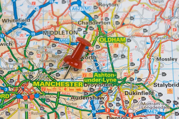 Manchester en el mapa —  Fotos de Stock