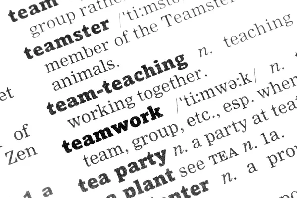 Teamwork-Wörterbuch-Definition — Stockfoto