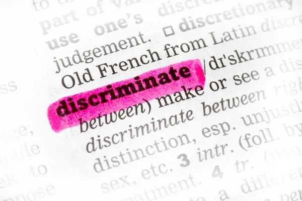 Définition du dictionnaire discriminatoire — Photo