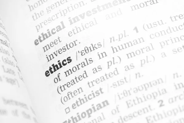 Ethiek woordenboekdefinitie — Stockfoto