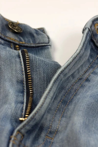 Denim jeans Zipper — Stock Photo, Image