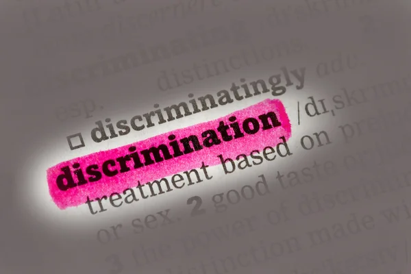 Discriminatie woordenboekdefinitie — Stockfoto