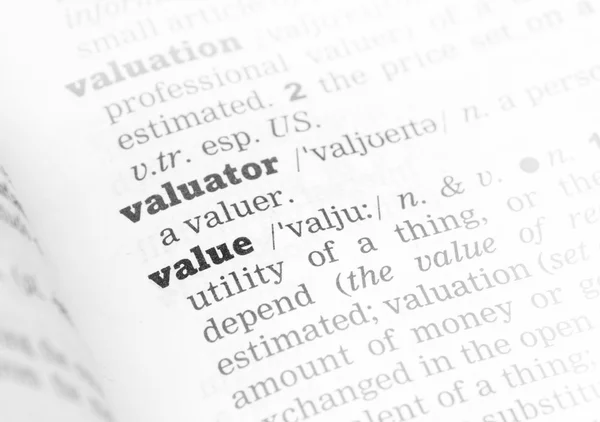 Value Dictionary Definition — Stock Photo, Image