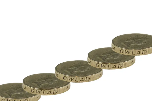One pound coins — Stock Photo, Image