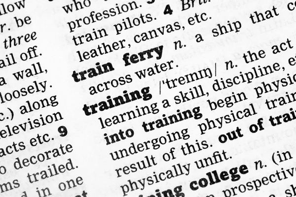 Training Dictionary Definition — Stock Photo, Image