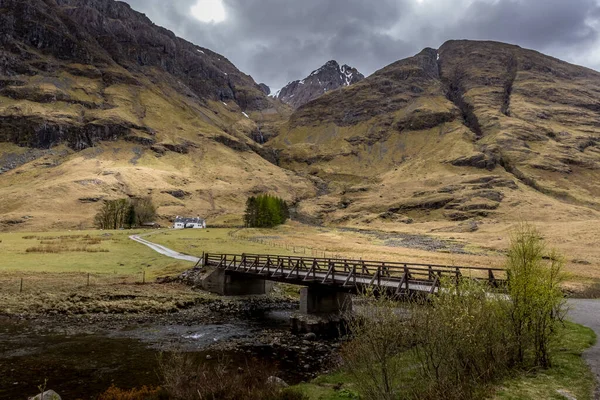 Achnambeithach Cottage Glencoe Skoçya Manzarası — Stok fotoğraf