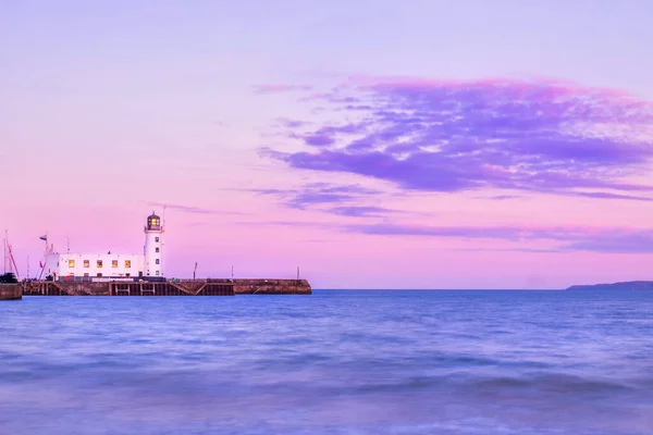Scarborough Lighthouse Taken Sunset — Stock Photo, Image