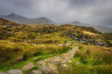 Şaşırtıcı manzara Snowdonia Ulusal Parkı, Kuzey Galler.