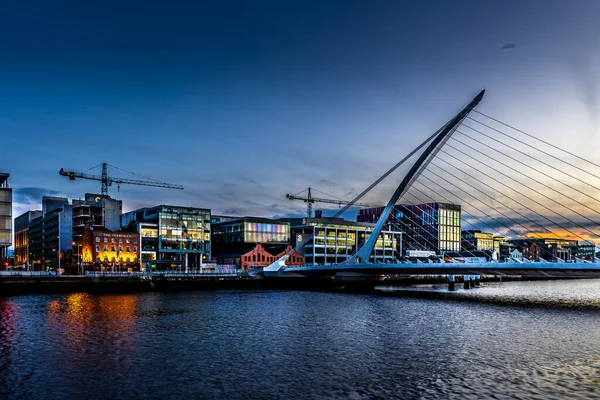 Pont Samuel Beckett Nuit Dublin Irlande — Photo