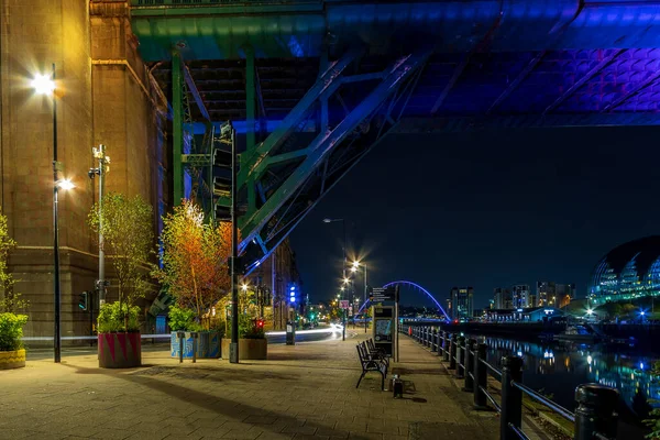 Newcastle Tyne Вид Під Мосту Тайн — стокове фото