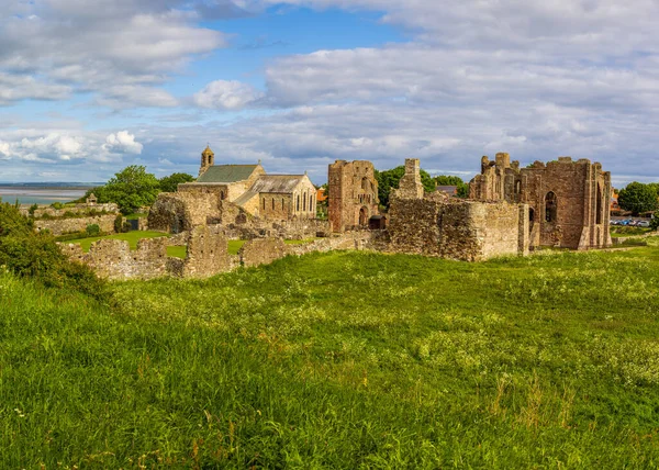 Lindisfarne Priorij Heilig Eiland Northumberland Engeland — Stockfoto