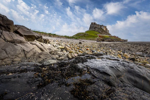 Lindisfarne Castillo Isla Santa Northumberland Reino Unido — Foto de Stock