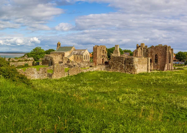 Lindisfarne Priory Holy Island Northumberland Inglaterra Imagem De Stock