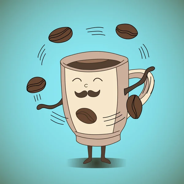 Koffie jaggler — Stockvector