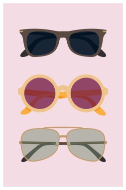 Set of different sunglasses clipart